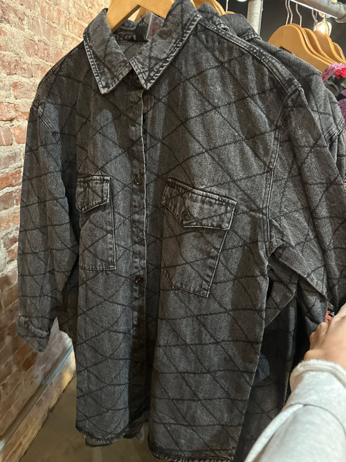 Quilted Black Shacket