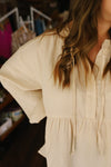 Ollie Gauze Peplum Top // Natural