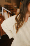 Layton Waffle Chenille Sweater // Cream
